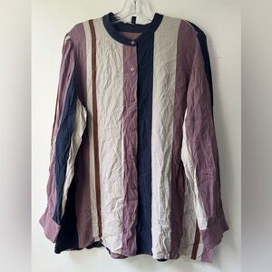 Eileen Fisher Purple and White Button Down Shirt